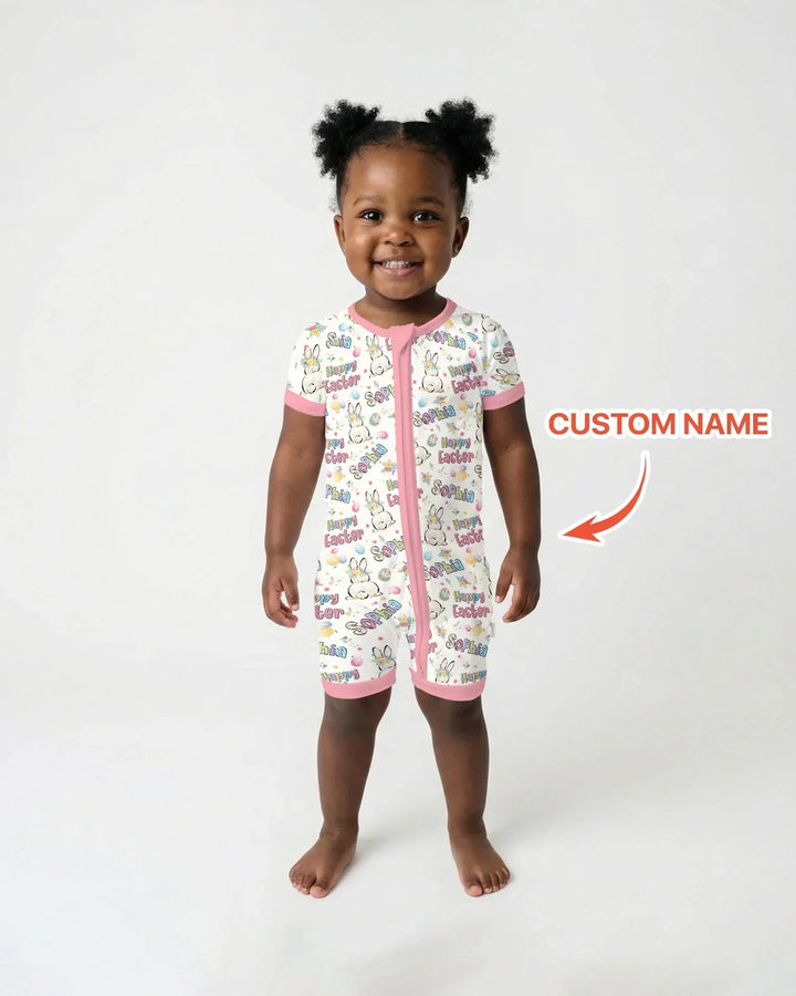 Personalized Happy Easter Bunny Shorty Zippy