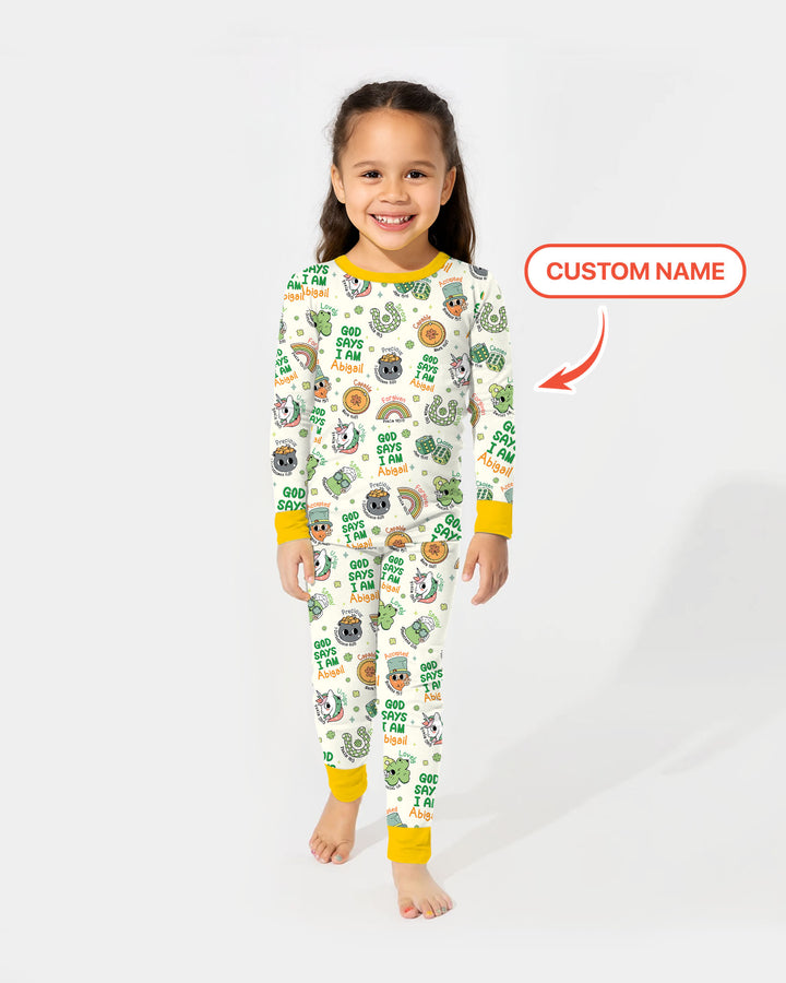 Zweiteiliges Langarm-Pyjama-Set mit Sommerfrüchten