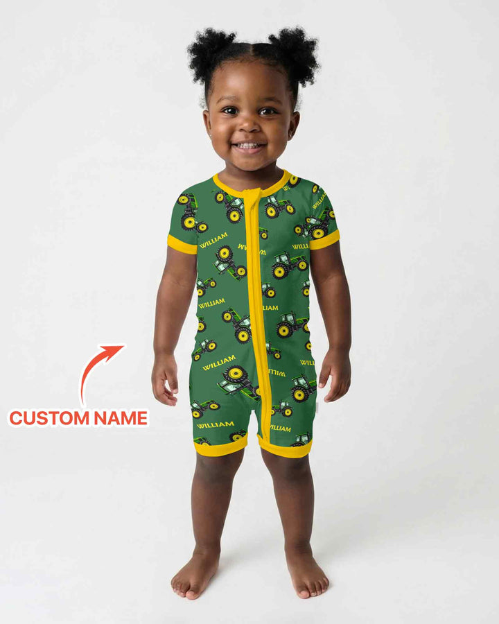 Plantilla PERSONALIZADA de Bambú Pijama Corto con Cremallera