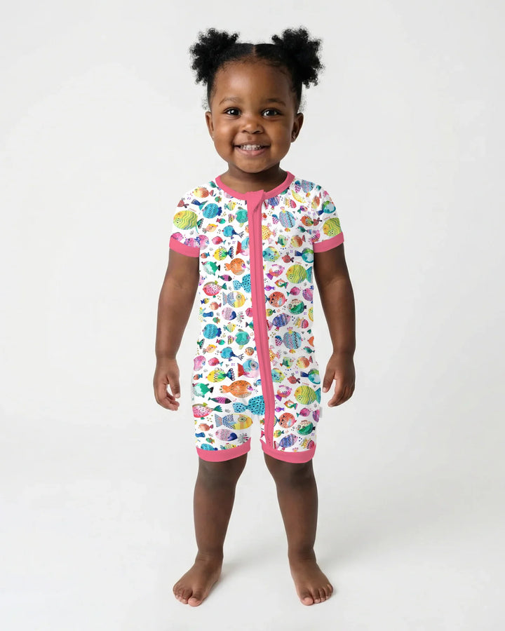 Rainbow Reef Fish Bamboo Shorty Zippy