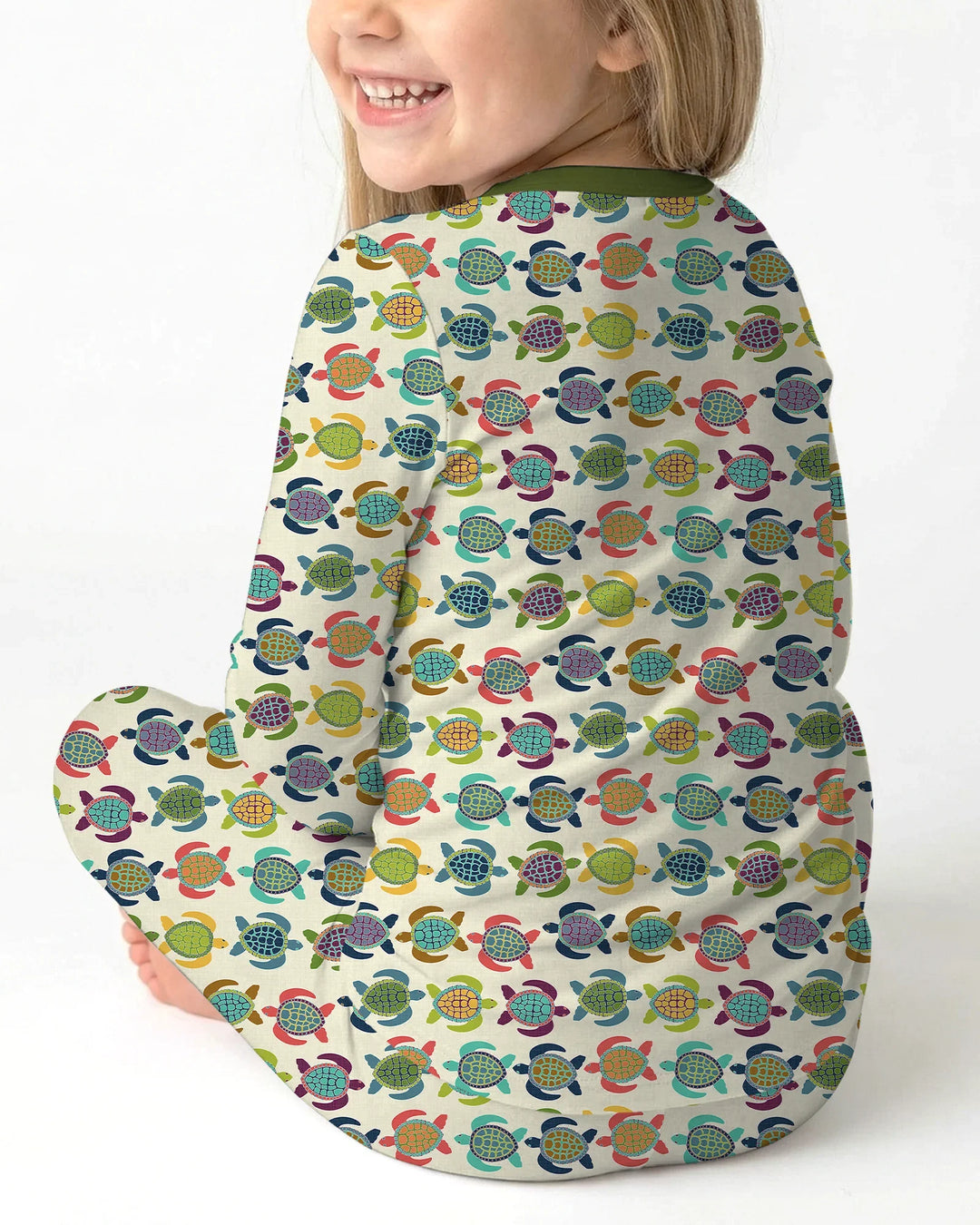 Happy Turtle Parade Bamboo Two Piece Long Sleeve Pajama Set