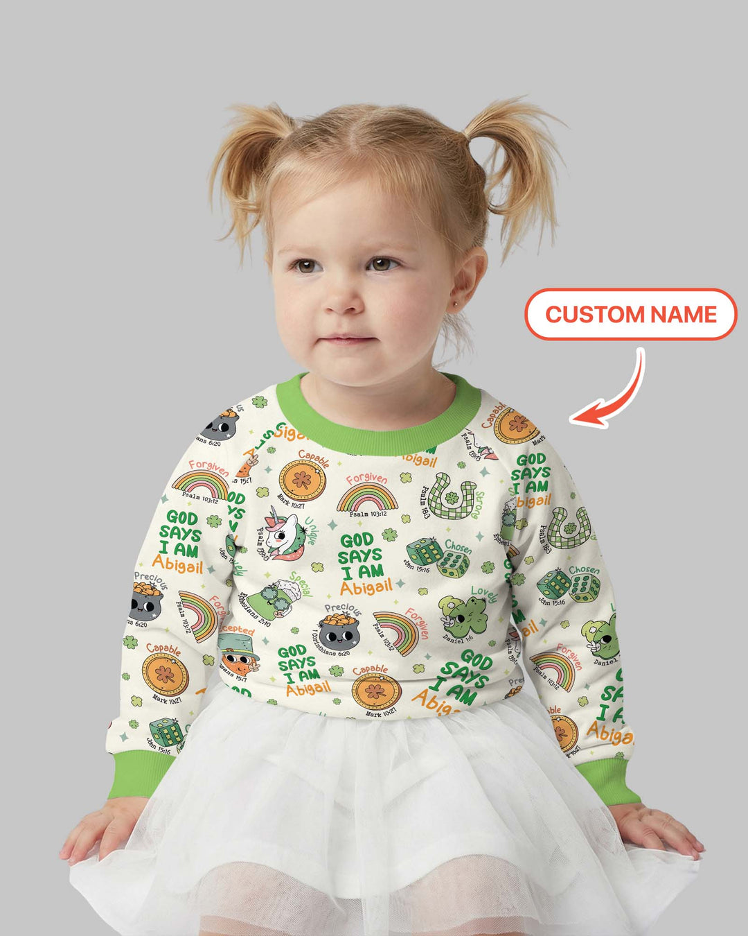 Personalized God Says I Am St. Patrick's Day Family Matching Crewneck Sweatshirt