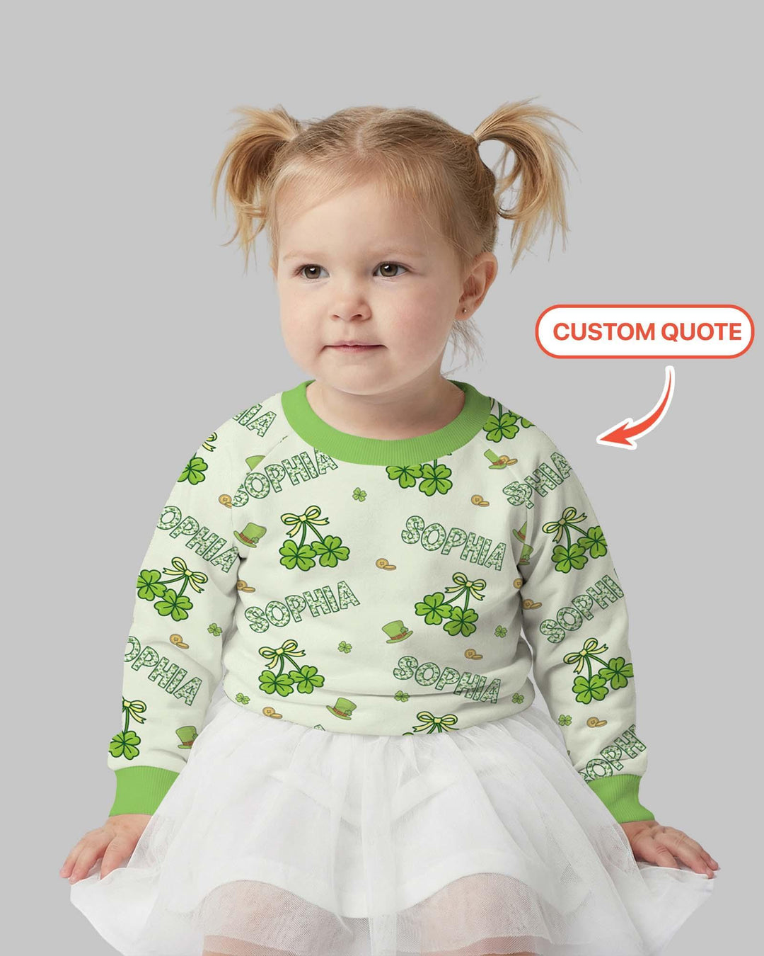 Custom Name Lucky Little Shamrock Crewneck Sweatshirt