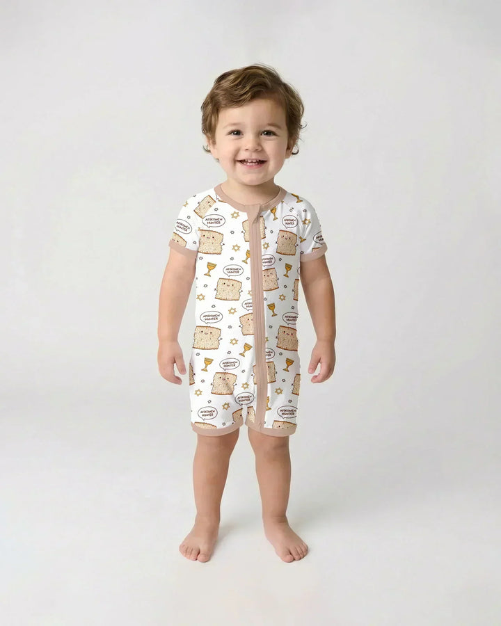 Pijama Corto con Cremallera de Bambú "Cazador de Afikoman"