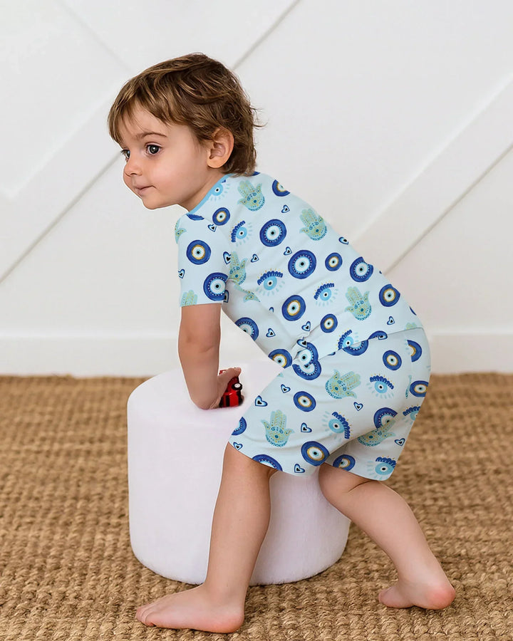 Mini Mystic Family Matching Two Piece Short Sleeve Shorts Pajama Set