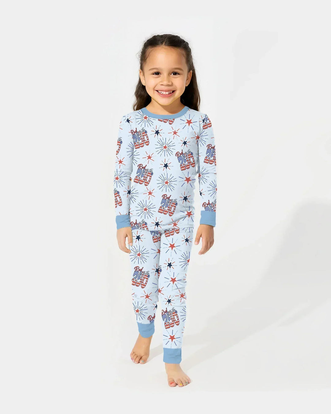 Red White and 250th Anniversary Bamboo Two Piece Long Sleeve Pajama Set