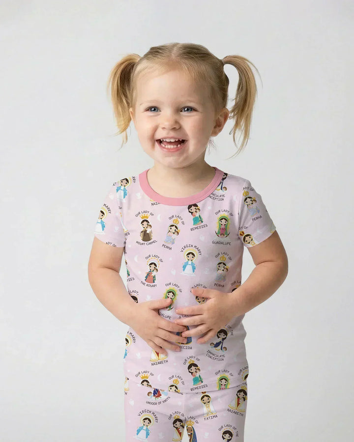 Little Marian Blessings Two Piece Short Sleeve Pajama Set