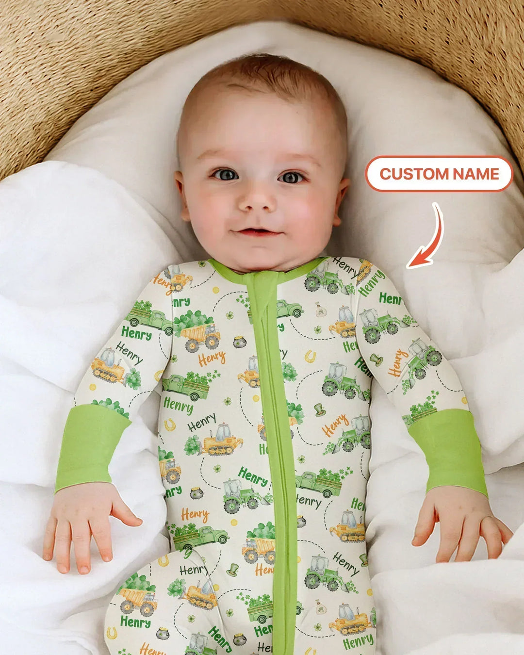 Construction St. Patrick's Day Custom Name Convertible Zippy