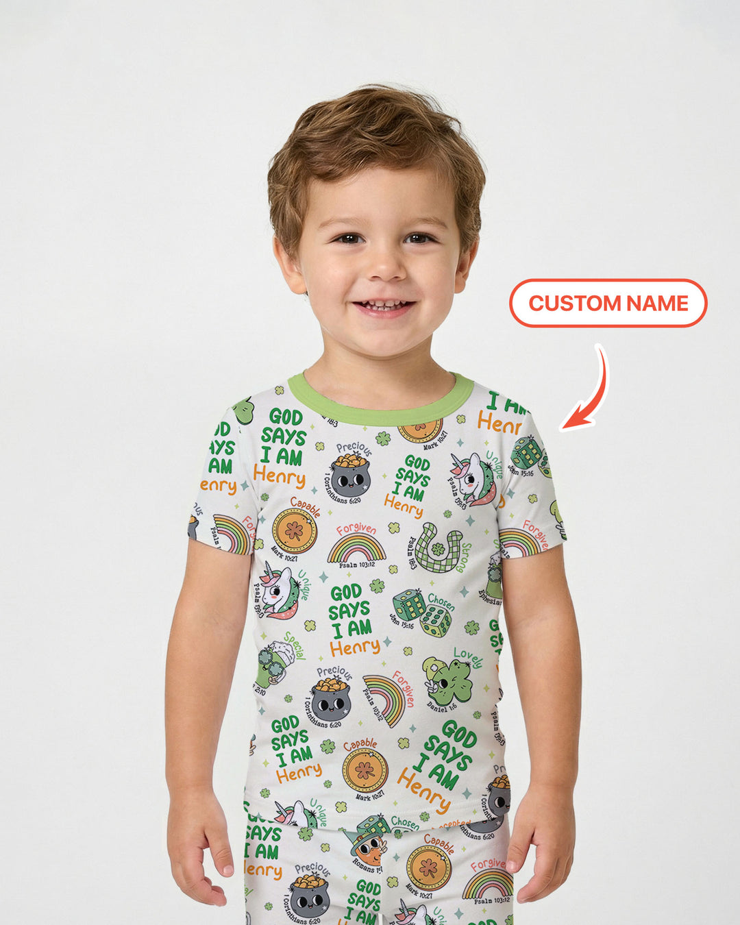 Zweiteiliges, kurzärmliges Pyjama-Set mit Marienkäfern