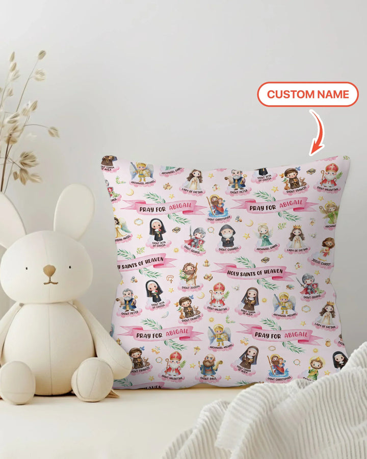 Holy Saints of Heaven Custom Name Pillow Case