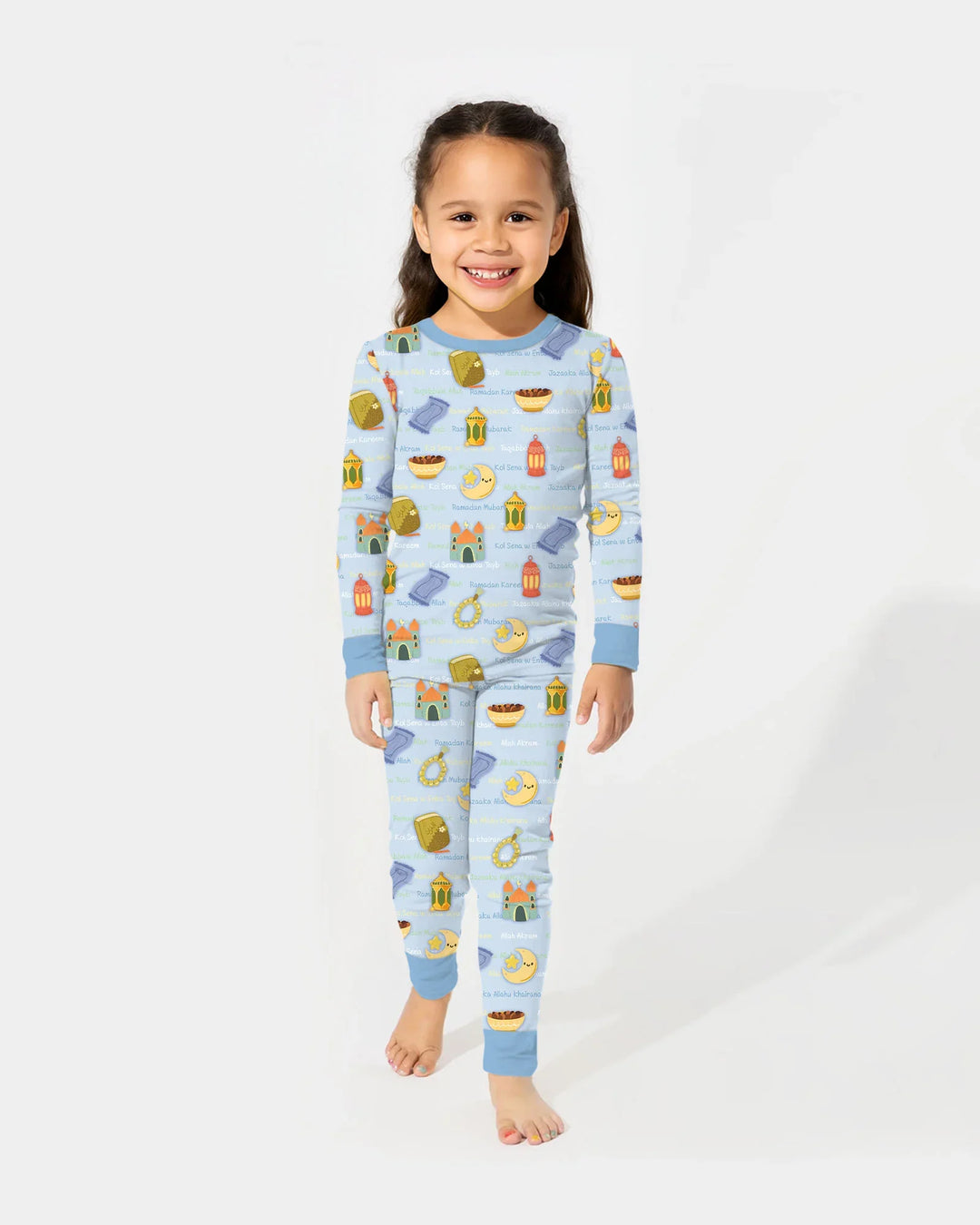 Zweiteiliges Langarm-Pyjama-Set mit Sommerfrüchten