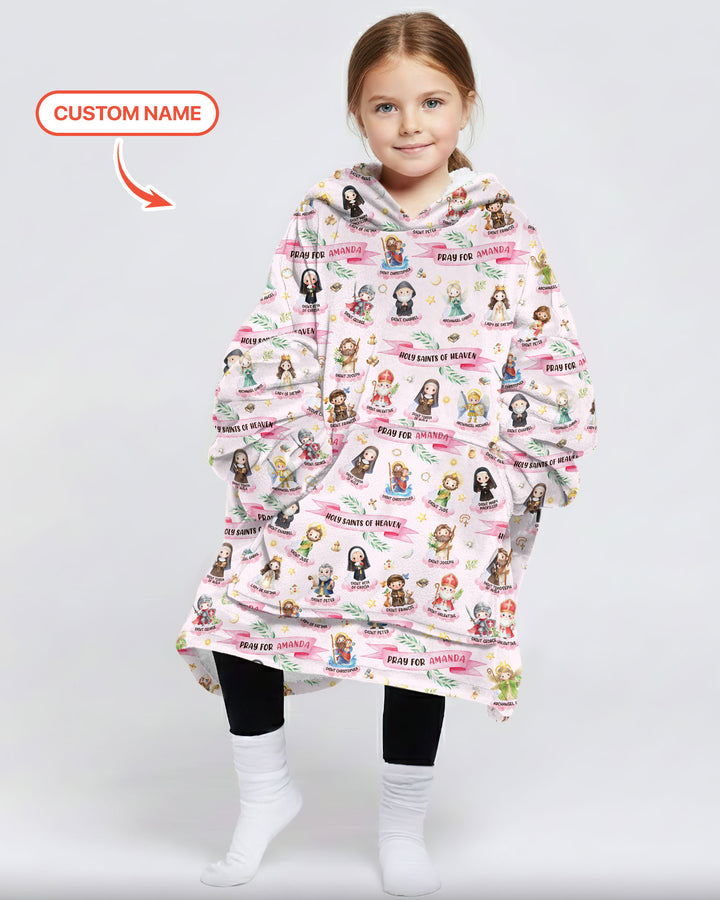 Holy Saints of Heaven Custom Name Blanket Hoodie