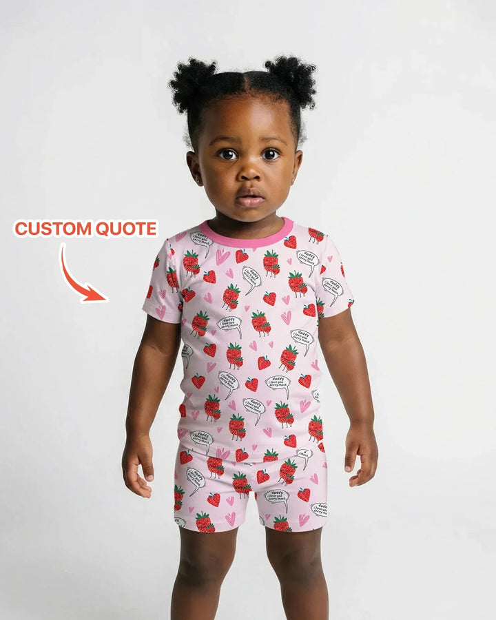 I love you berry much Bamboo Two Piece Short Sleeve Shorts Pajama Set
