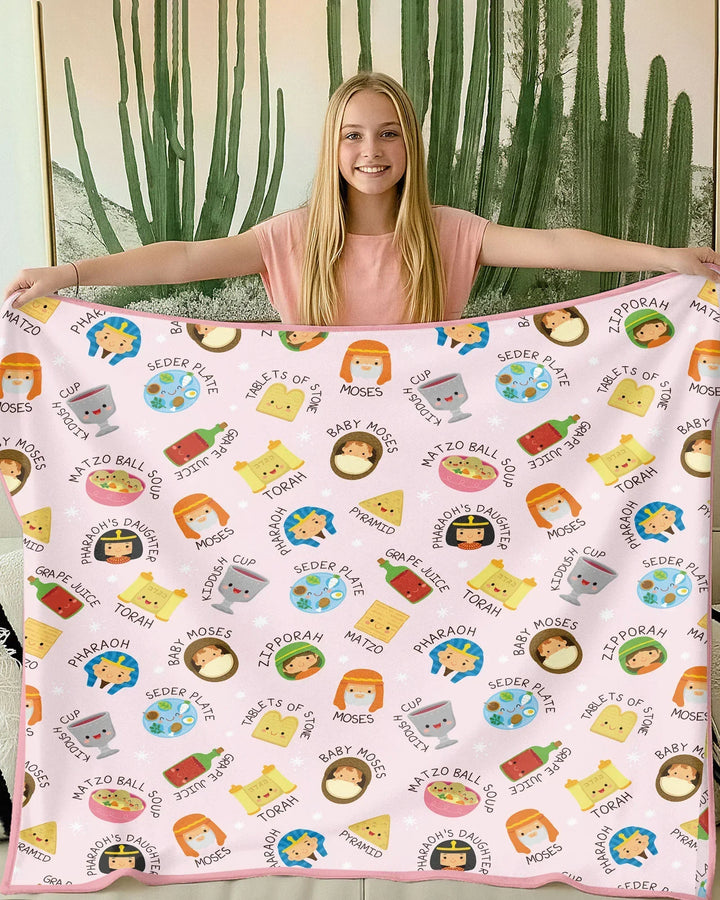 Cute Passover Characters Blanket