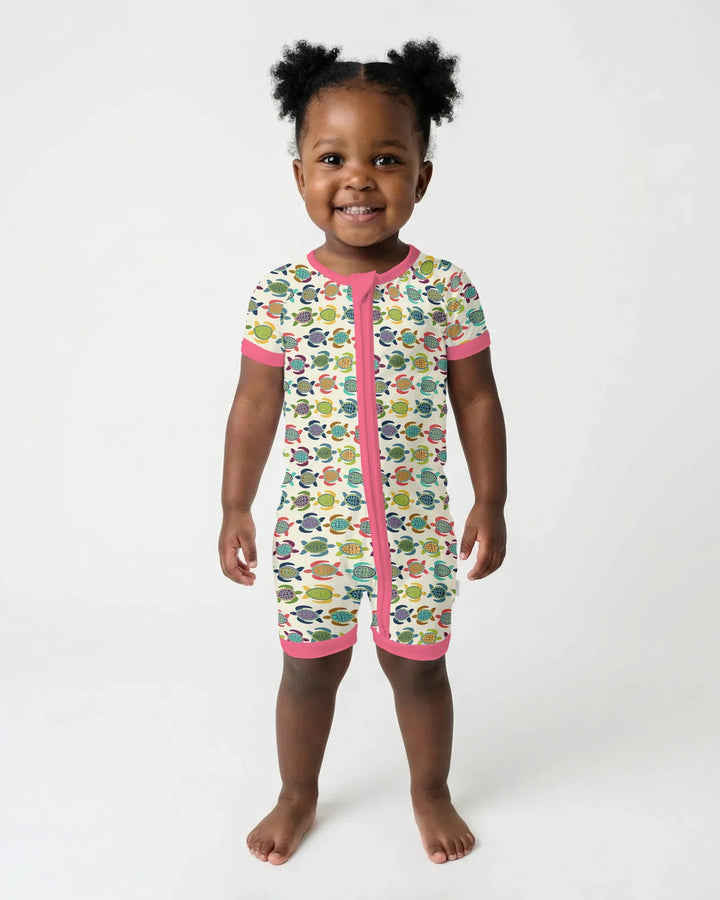 Happy Turtle Parade Bamboo Shorty Zippy
