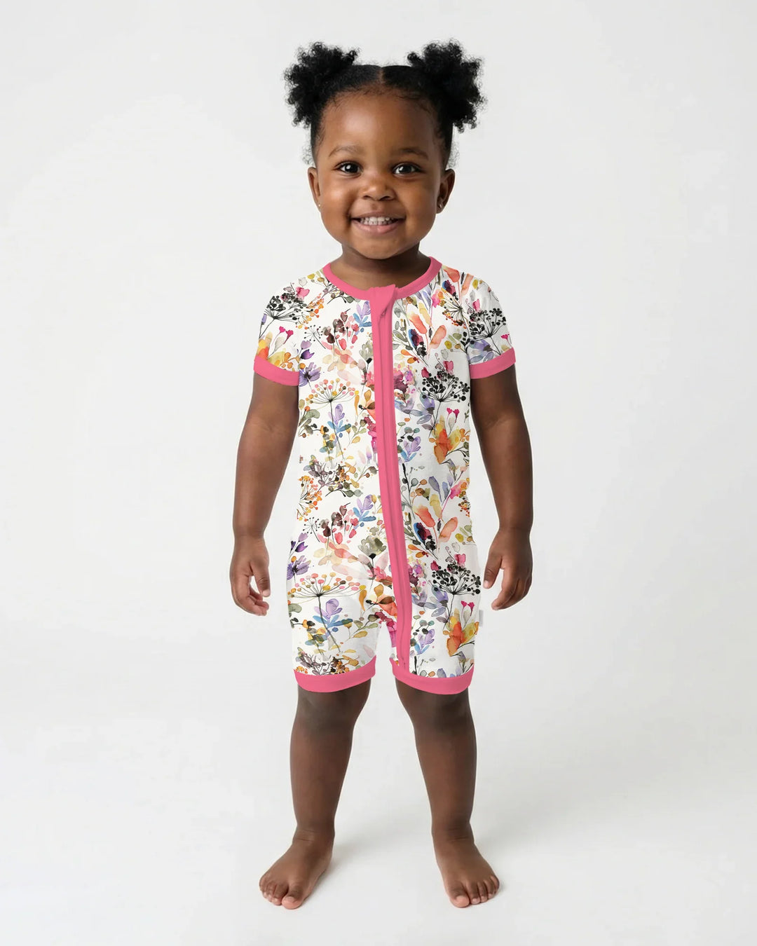 Wildflower Watercolor Garden Bamboo Shorty Zippy