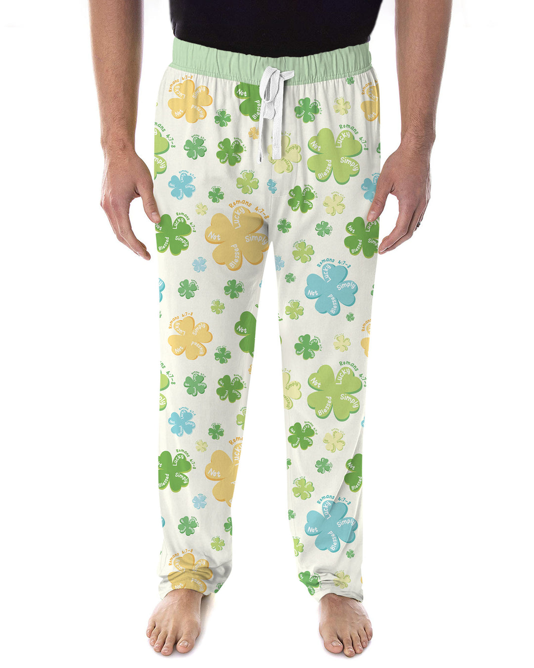 Shamrocks Print St. Patrick's Day Men's Pajama Set