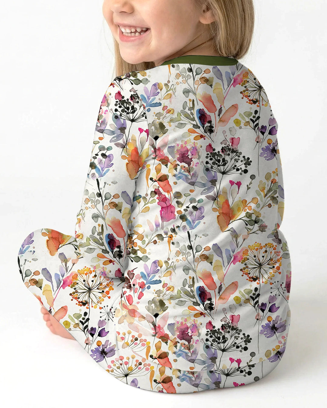 Conjunto de pijama de dos piezas de manga larga de bambú Autumn Meadow Botanicals