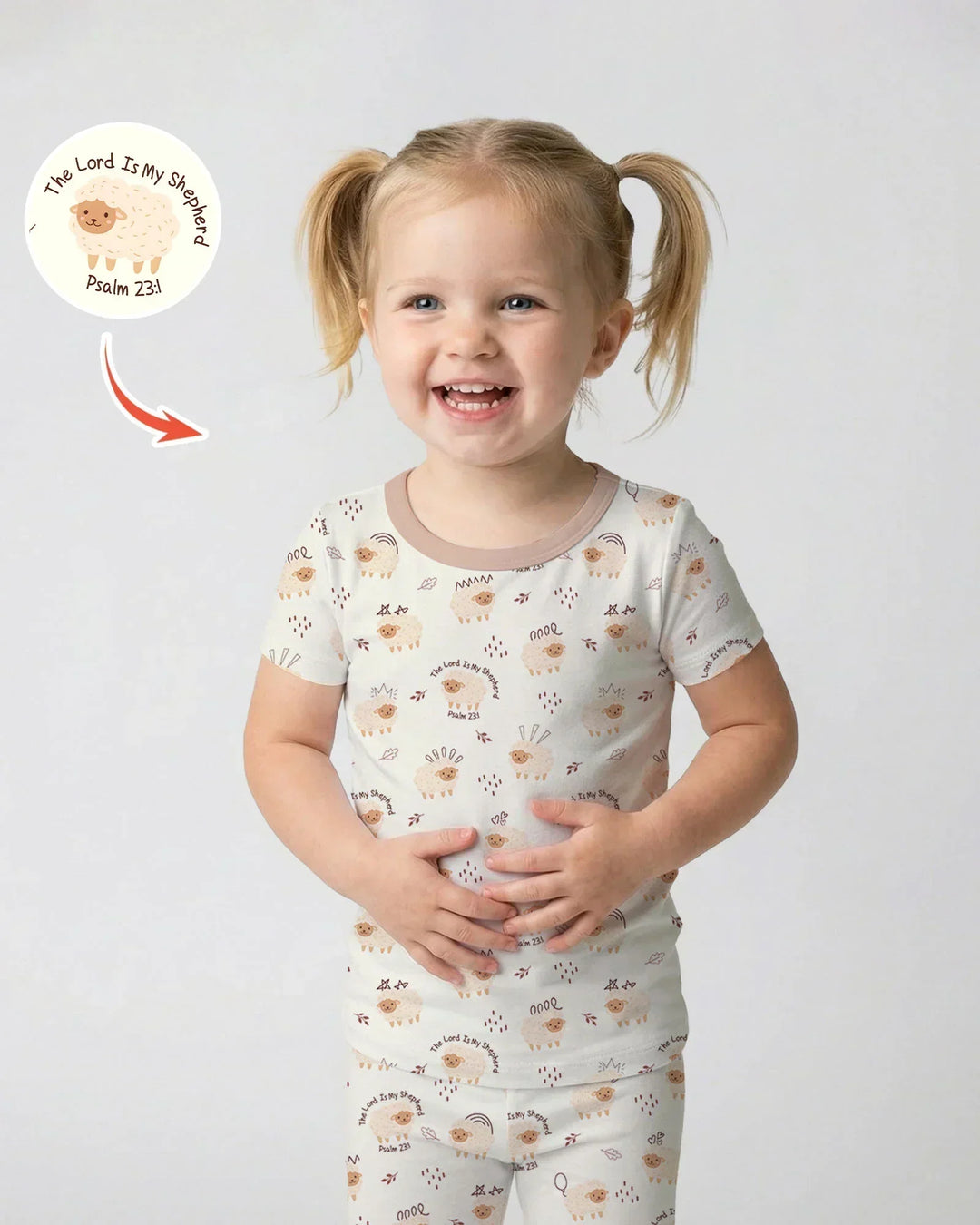 Zweiteiliges, kurzärmliges Pyjama-Set mit Marienkäfern