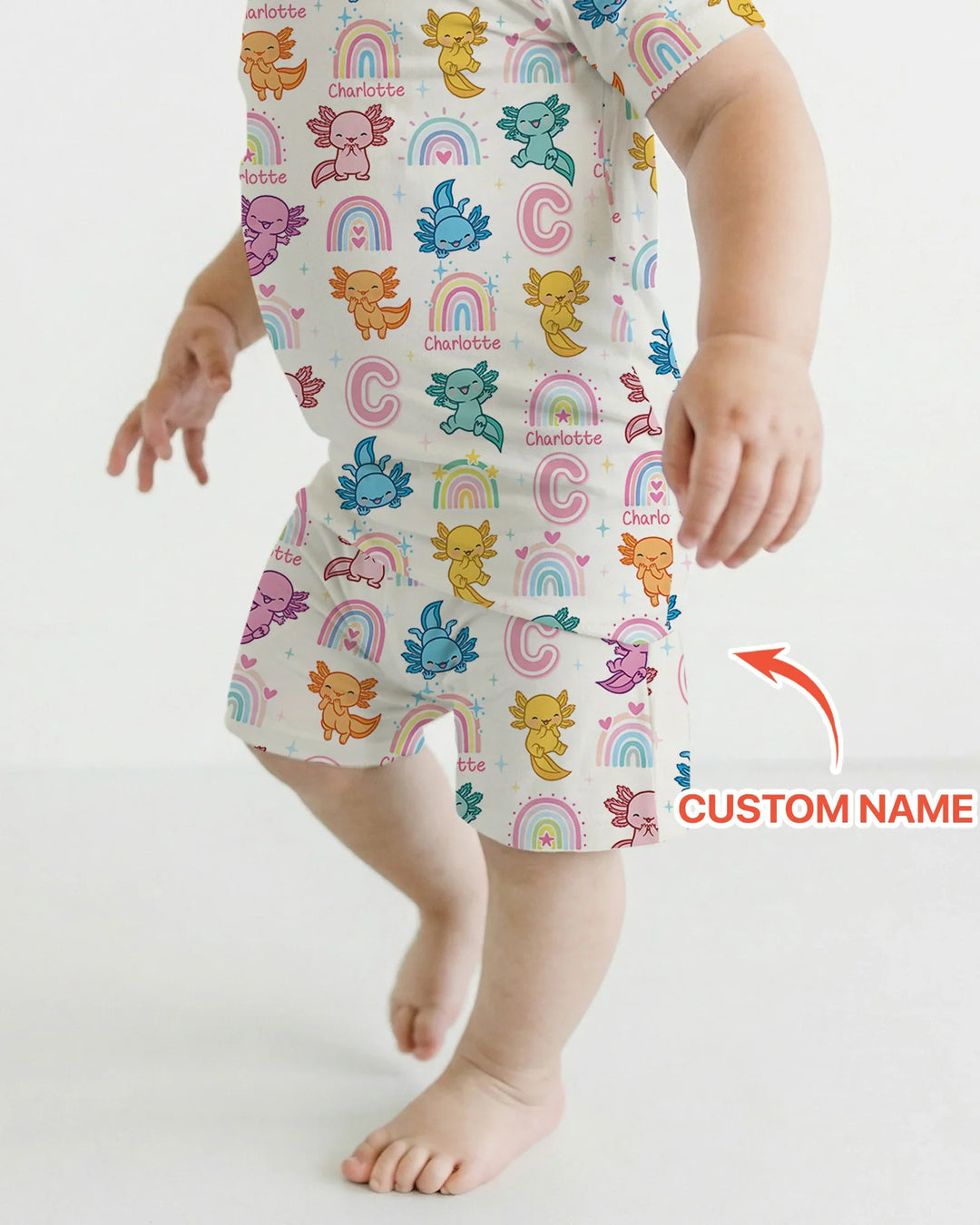 Axololt Custom Name Two Piece Short Sleeve Shorts Pajama Set