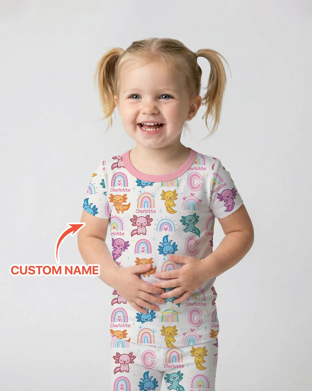 Axololt Custom Name Two Piece Short Sleeve Pajama Set