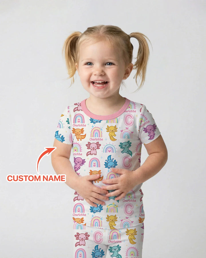 Axololt Custom Name Two Piece Short Sleeve Pajama Set