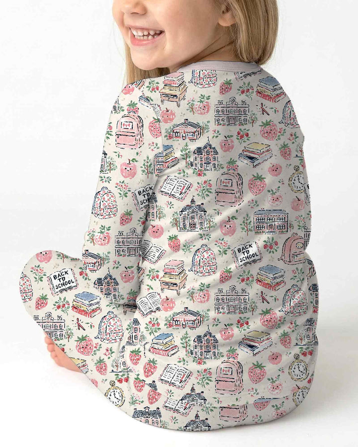 Coquette Strawberry School Days Bamboo Two Piece Long Sleeve Pajama Set
