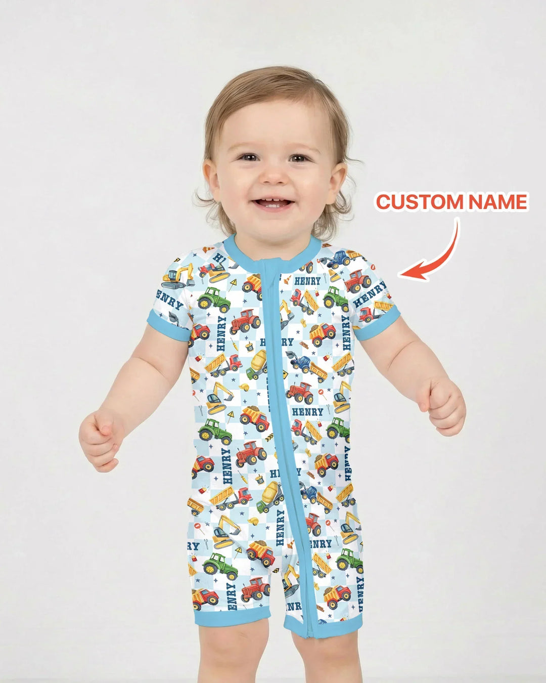 Under Construction Custom Name Bamboo Shorty Zippy