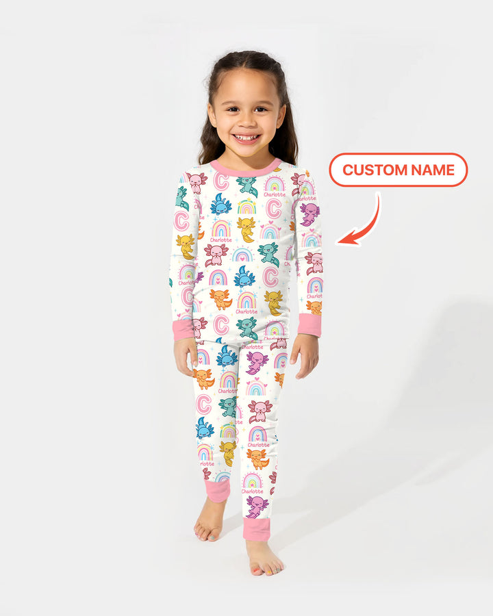 Axololt Custom Name Two Piece Long Sleeve Pajama Set