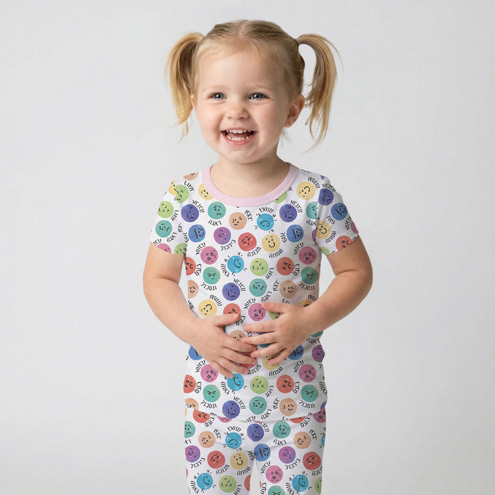 My Emotions Hebrew Two Piece Short Sleeve Pajama Set