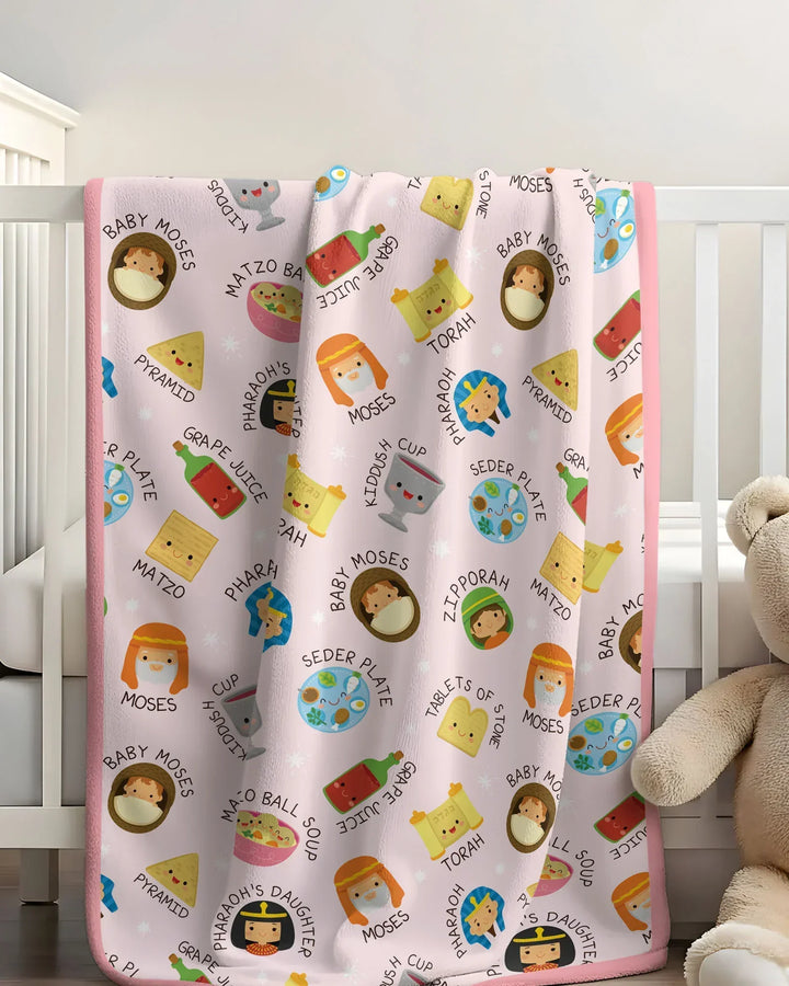 Cute Passover Characters Blanket