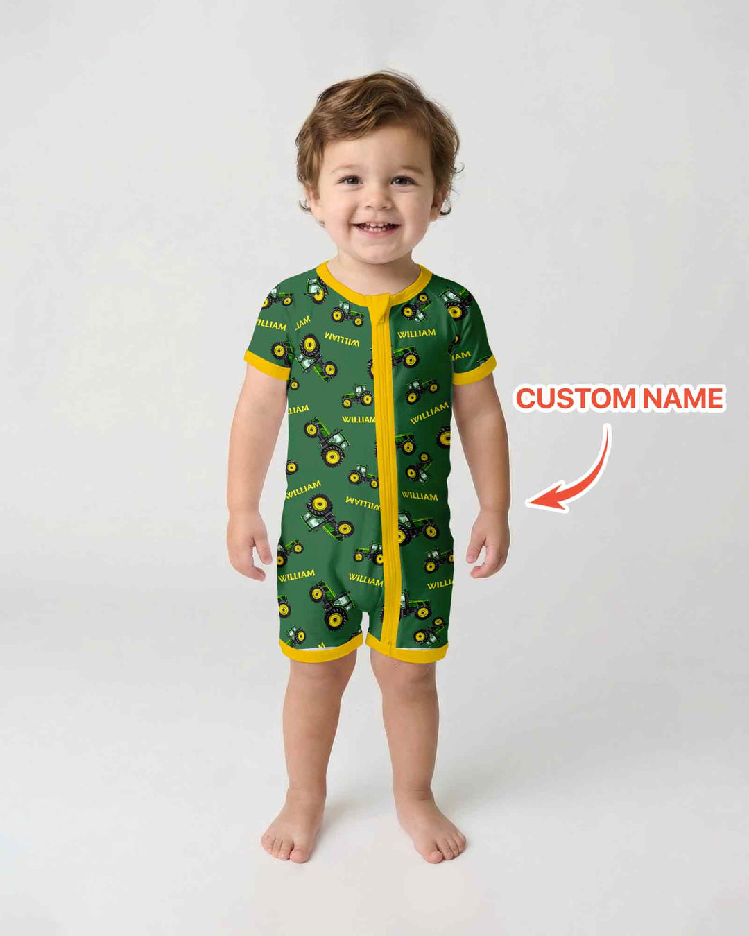Plantilla PERSONALIZADA de Bambú Pijama Corto con Cremallera