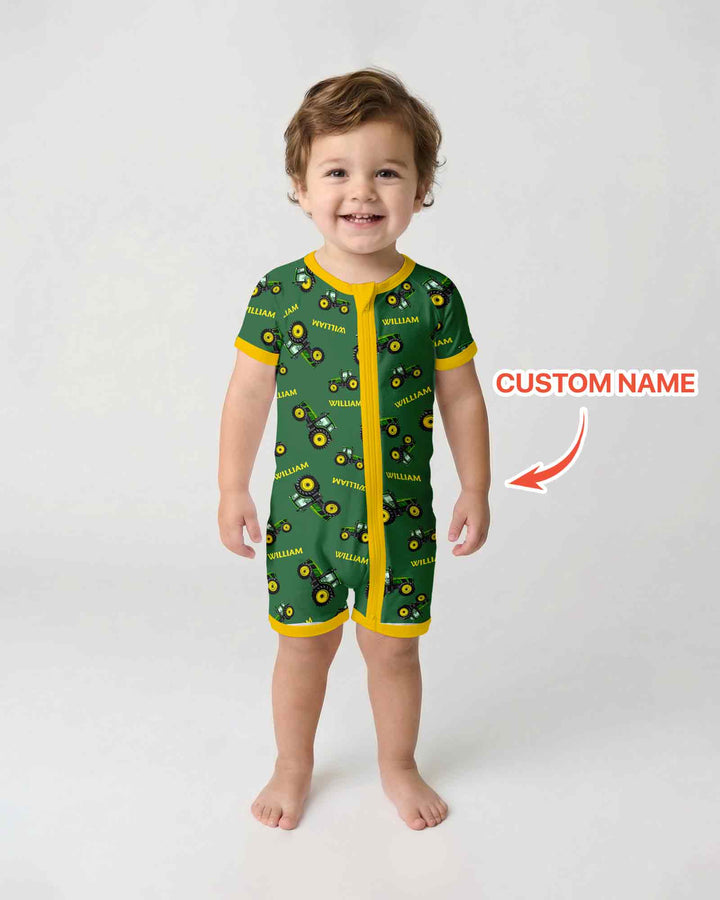 Plantilla PERSONALIZADA de Bambú Pijama Corto con Cremallera
