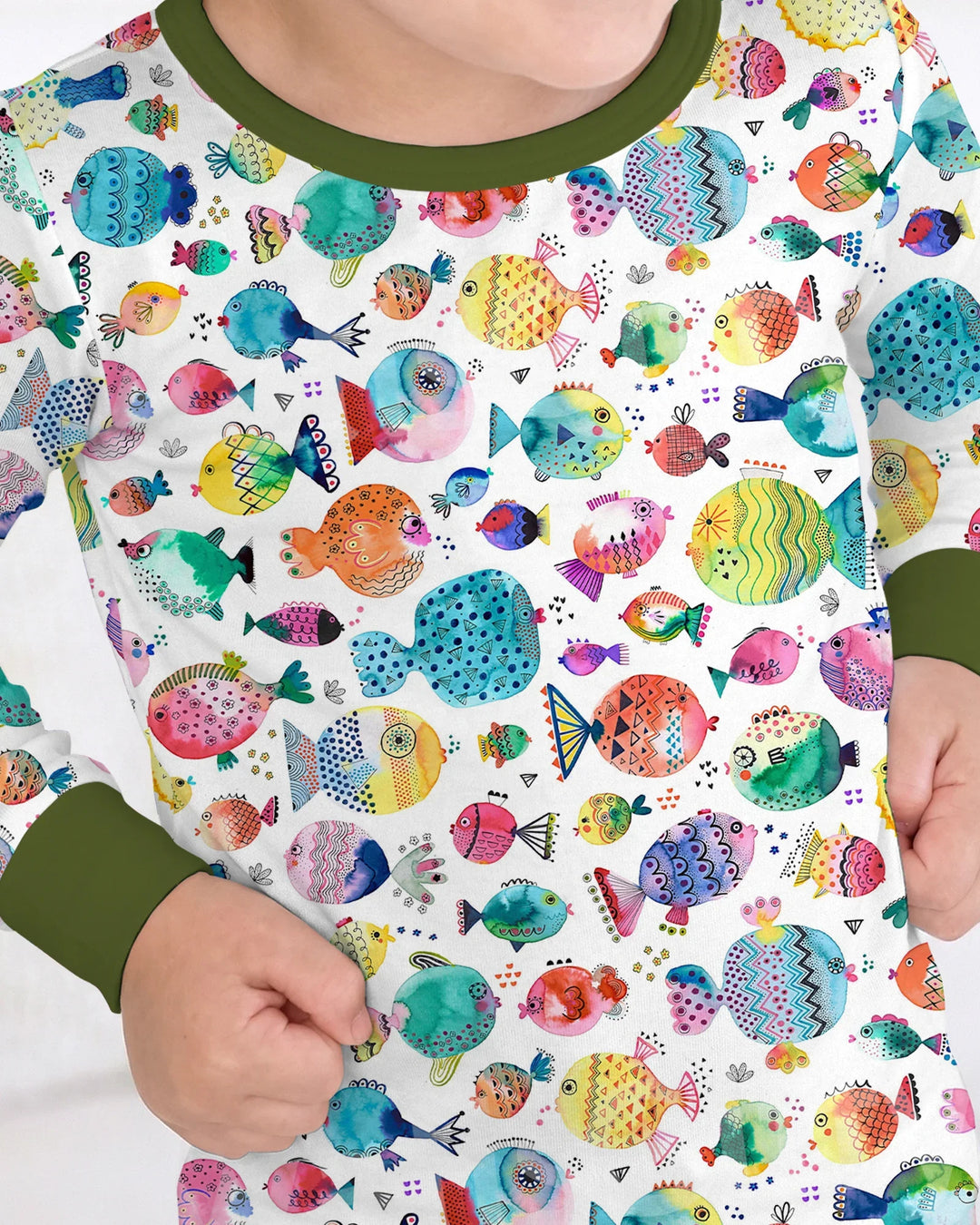 Rainbow Reef Fish Bamboo Two Piece Long Sleeve Pajama Set