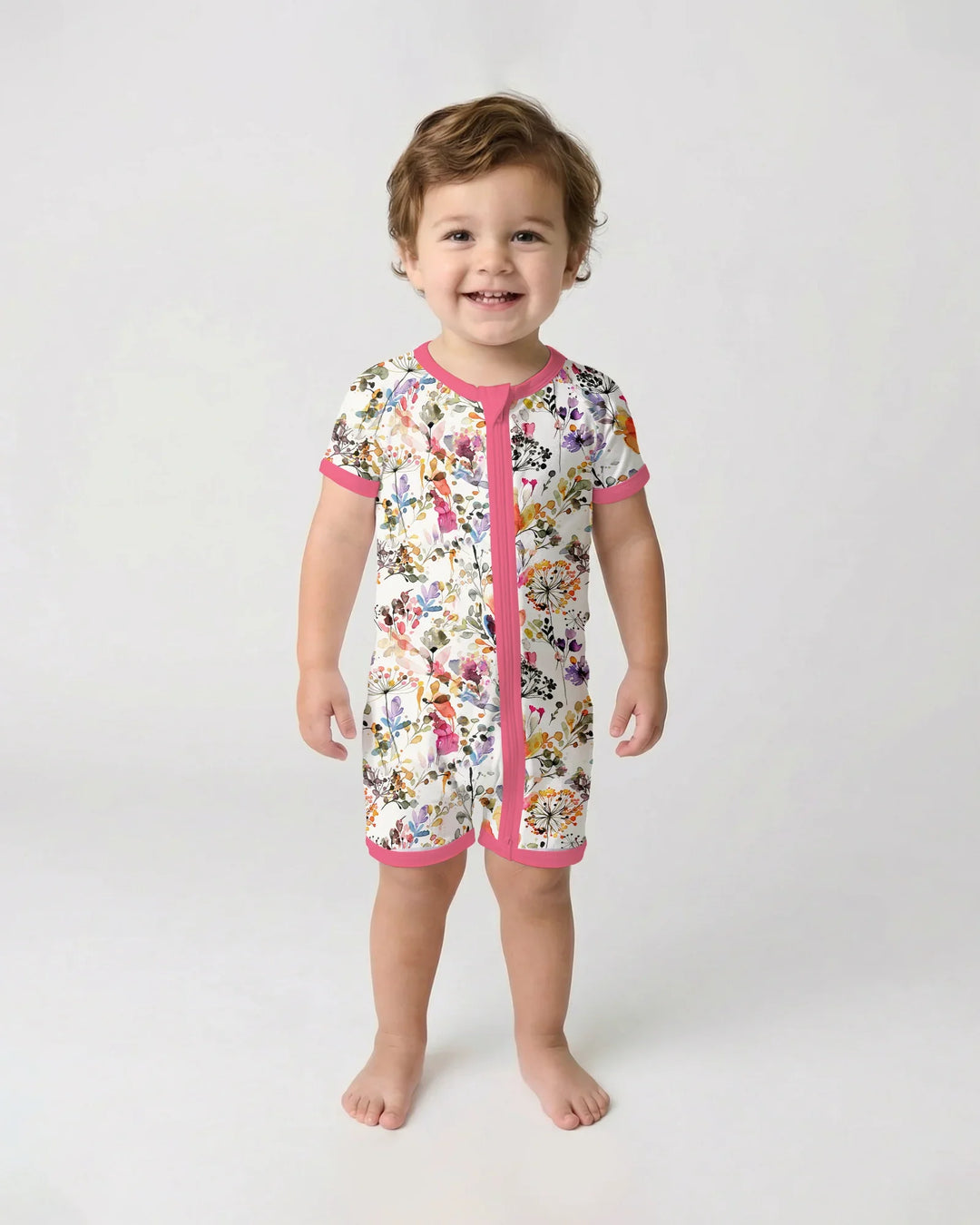 Wildflower Watercolor Garden Bamboo Shorty Zippy