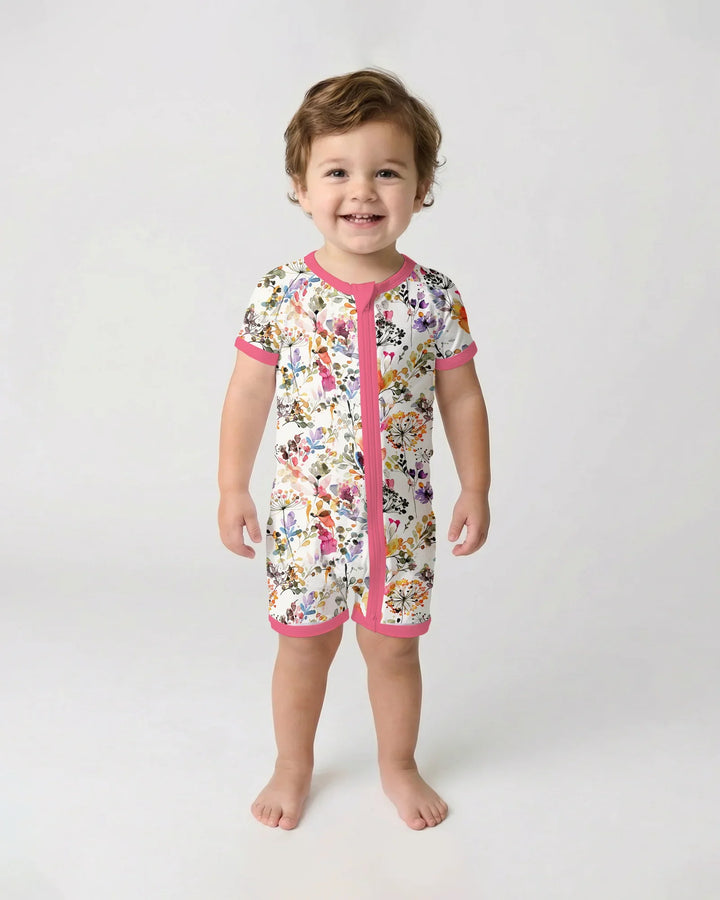 Wildflower Watercolor Garden Bamboo Shorty Zippy