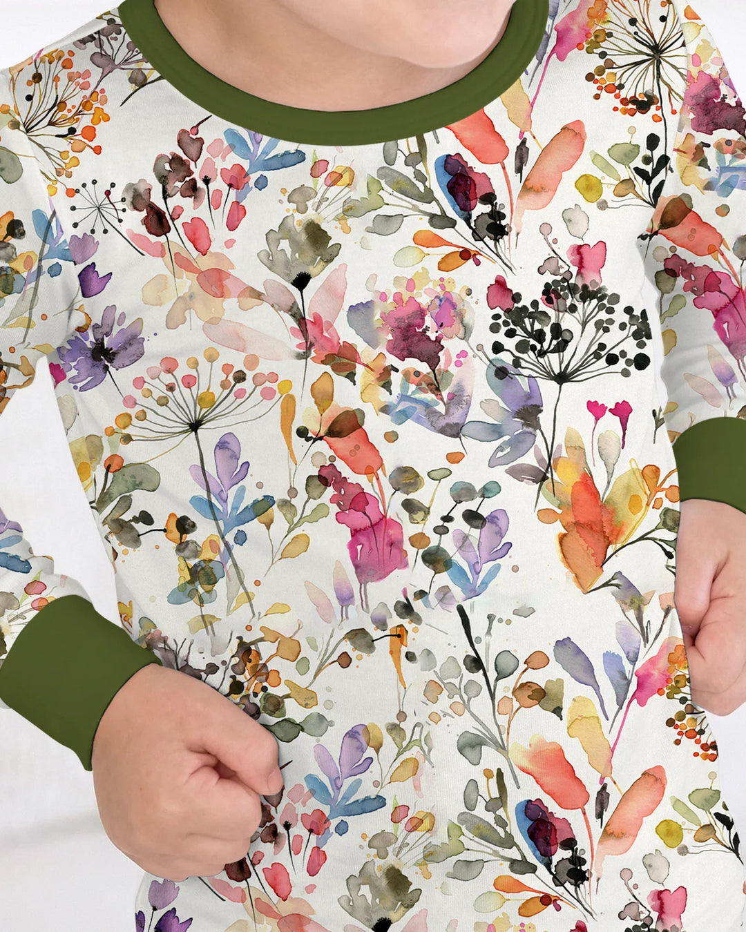 Conjunto de pijama de dos piezas de manga larga de bambú Autumn Meadow Botanicals