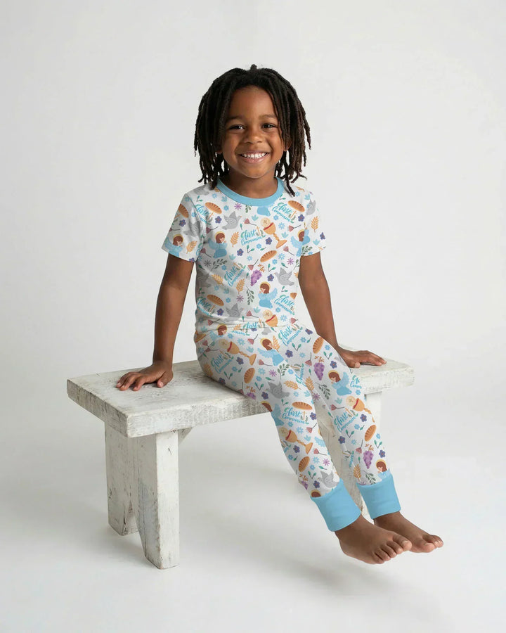 First Communion Two Piece Short Sleeve Pajama Set