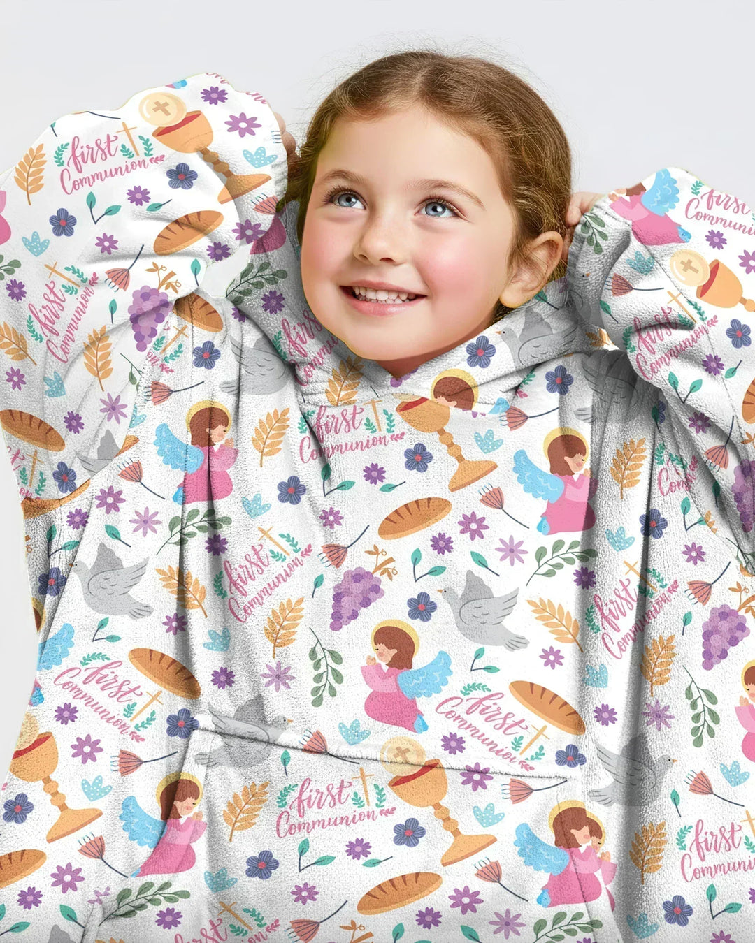 First Communion Wearable Blanket Hoodie