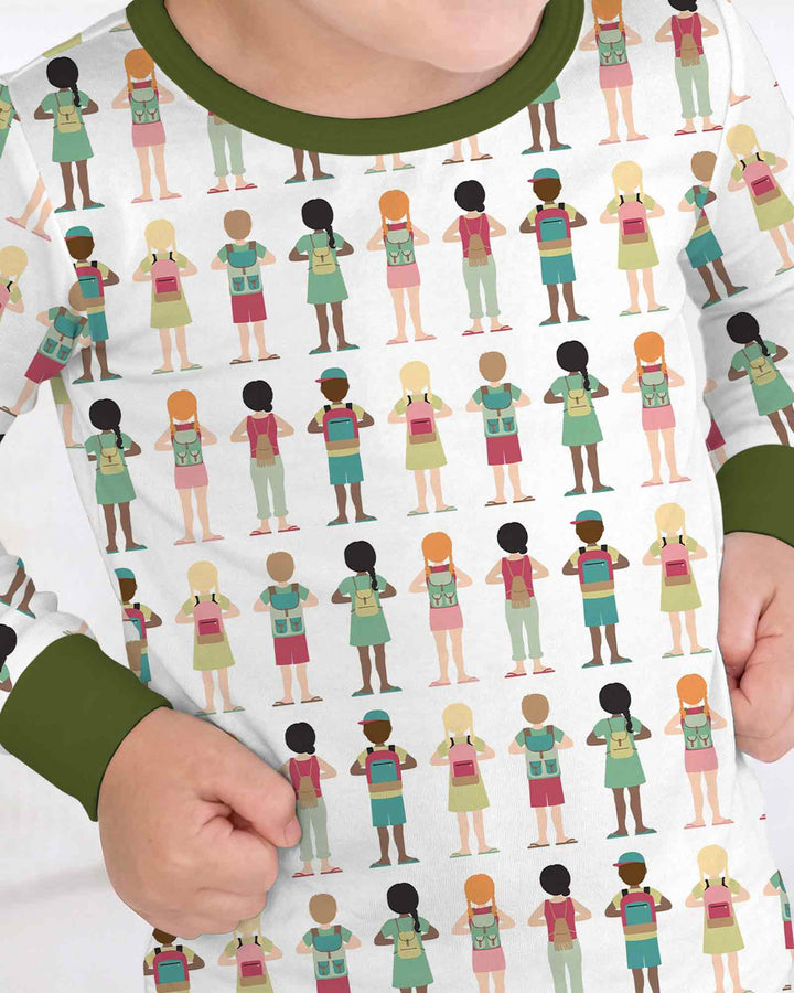 Conjunto de pijama de dos piezas de bambú con mangas largas, plantilla PERSONALIZADA