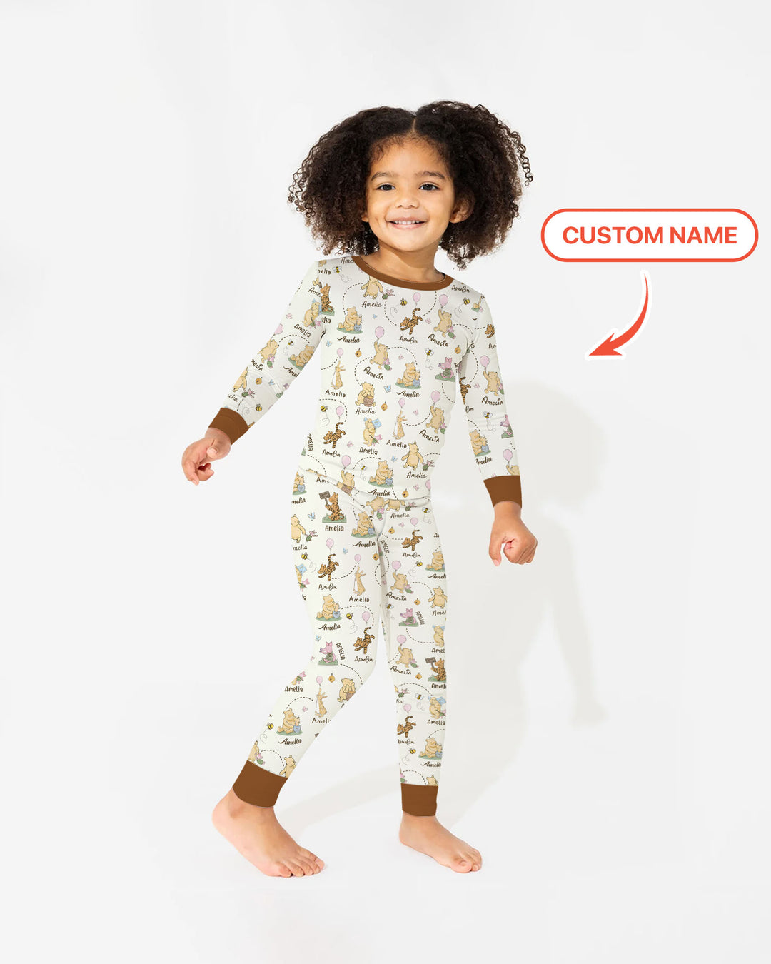Once Upon A Bear Custom Name Two Piece Long Sleeve Pajama Set