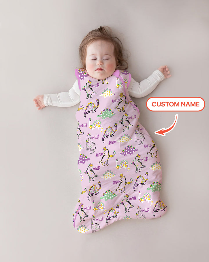 Custom Name Mardi Gras Saurus Sleep Bag