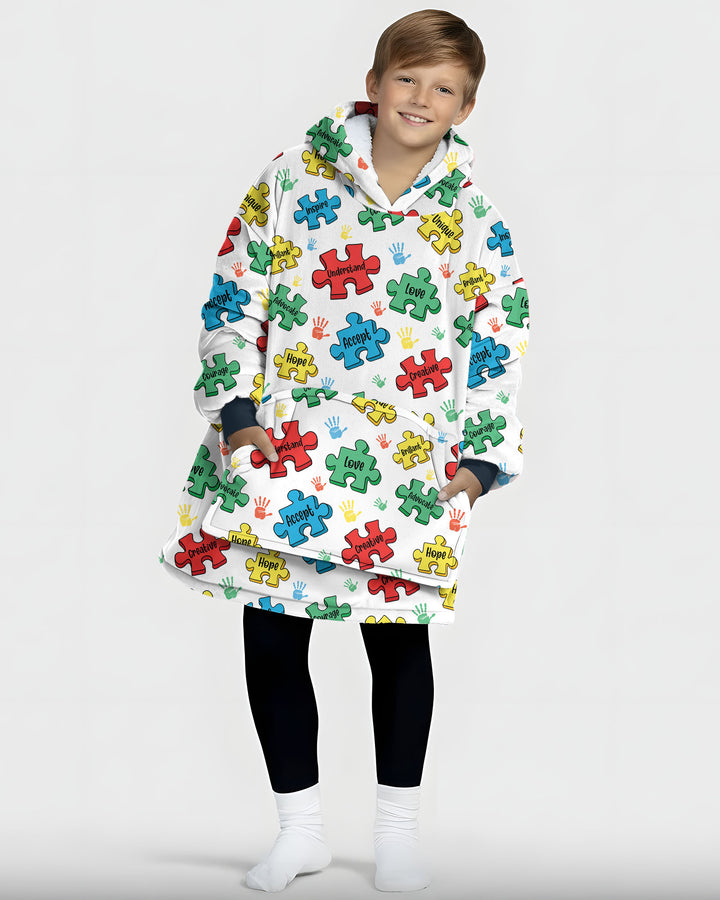 Puzzle You Are Wearable Blanket Hoodie