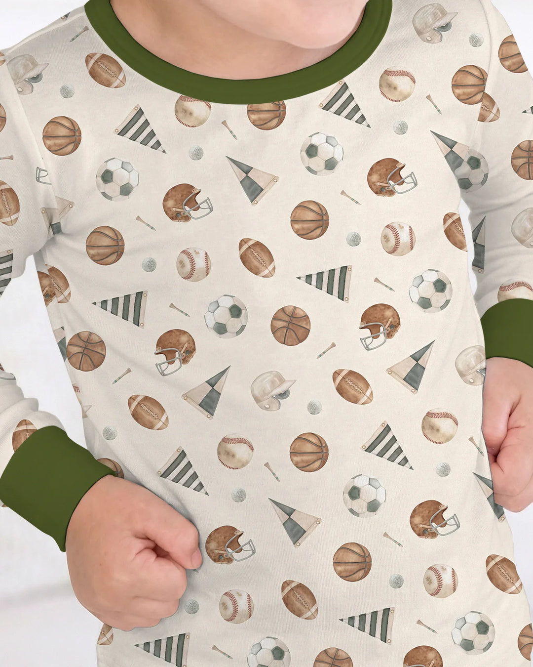 Little League Bamboo Two Piece Long Sleeve Pajama Set