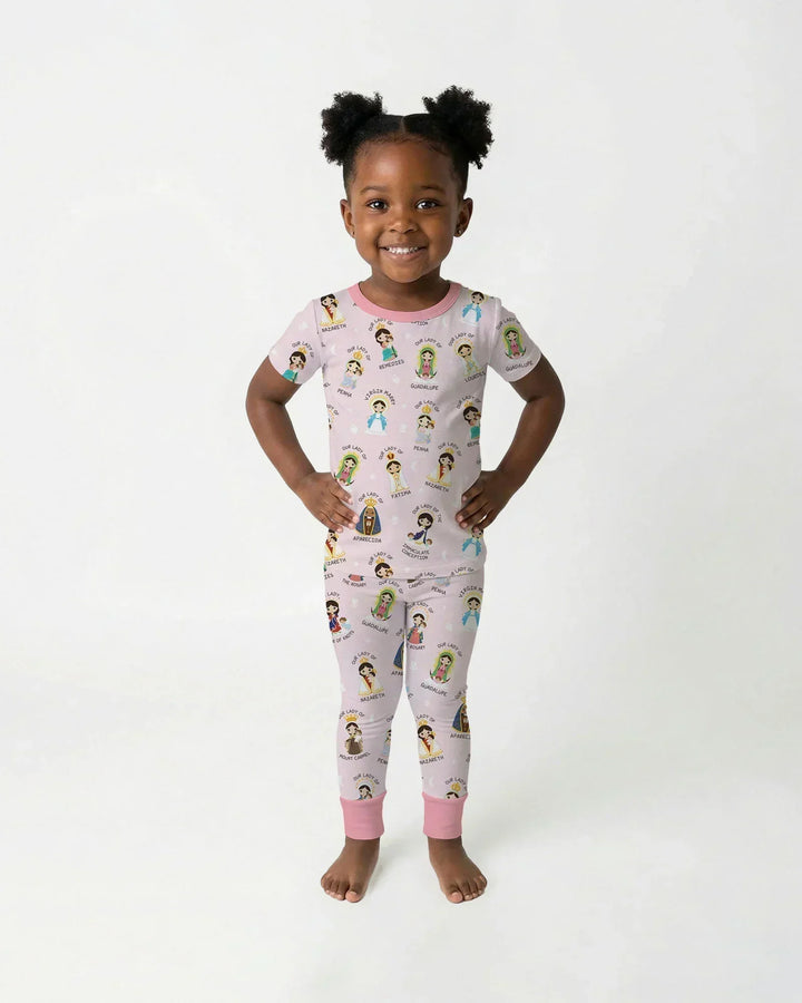 Little Marian Blessings Two Piece Short Sleeve Pajama Set