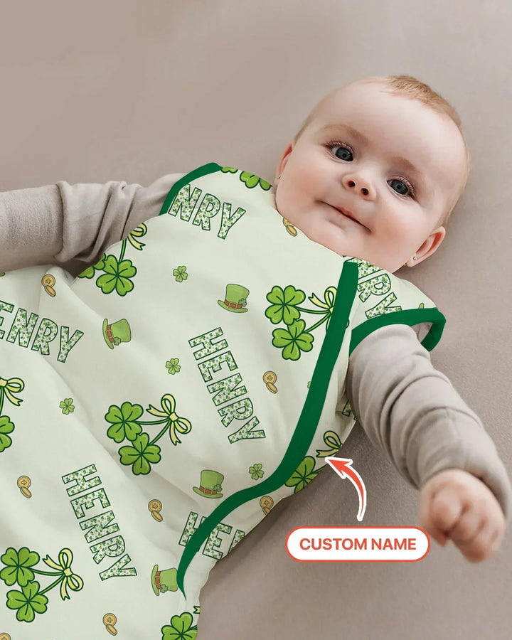 Custom Name Lucky Little Shamrock Sleep Bag
