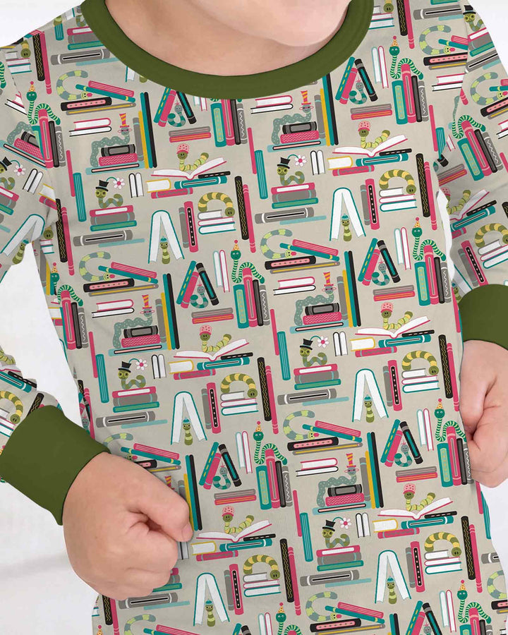 Bookworm Adventures Bamboo Two Piece Long Sleeve Pajama Set