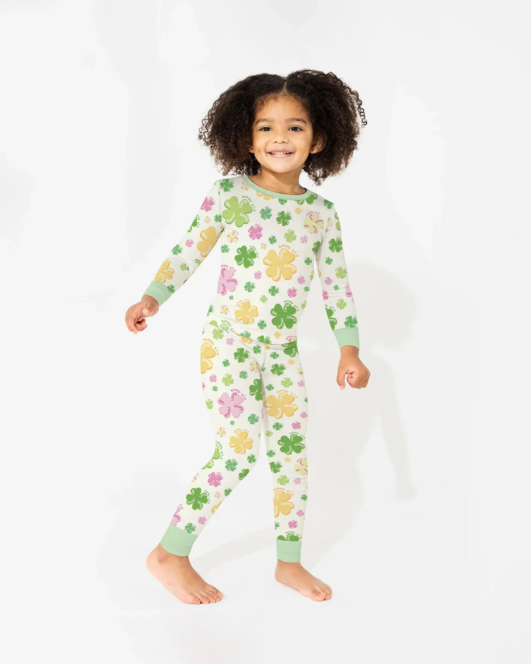 Shamrocks Print St. Patrick's Day Two Piece Long Sleeve Pajama Set