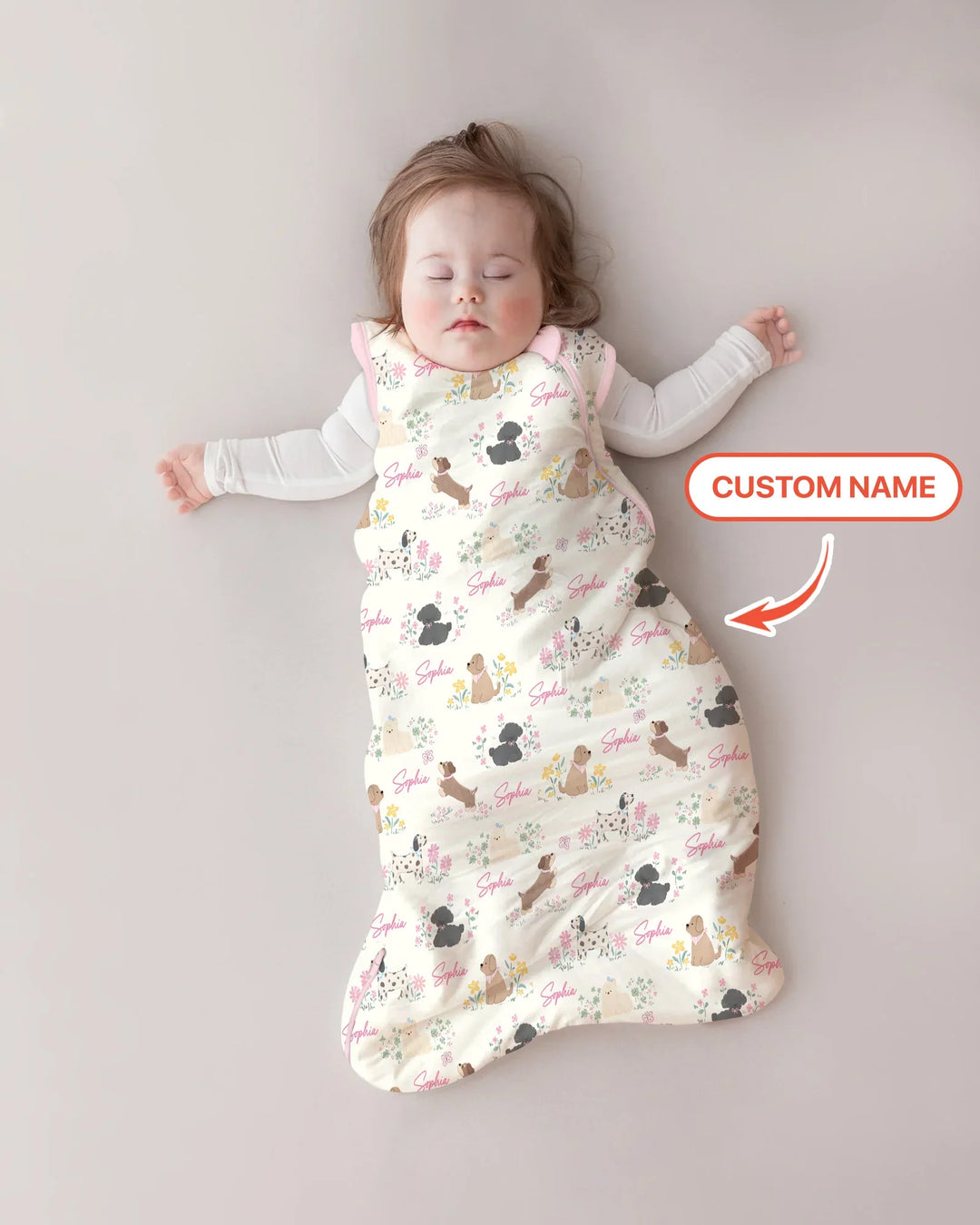 Custom Name Flower Dogs Sleep Bag