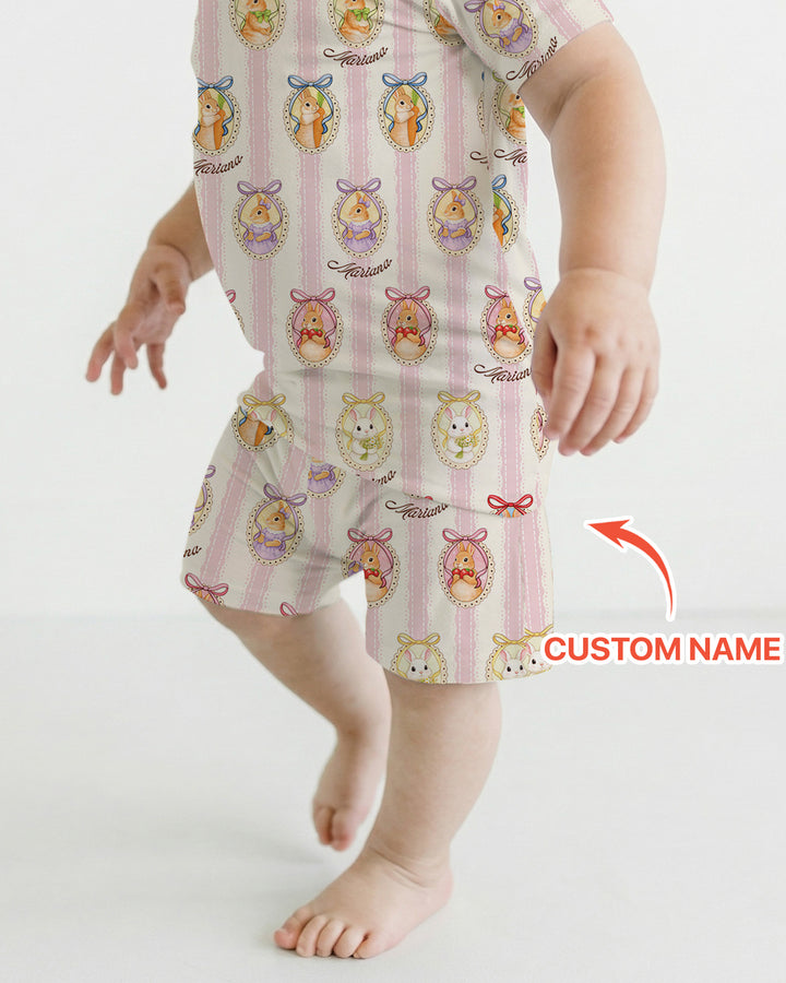 Zweiteiliges Pyjama-Set mit kurzen Ärmeln und Shorts im Sommer-Design